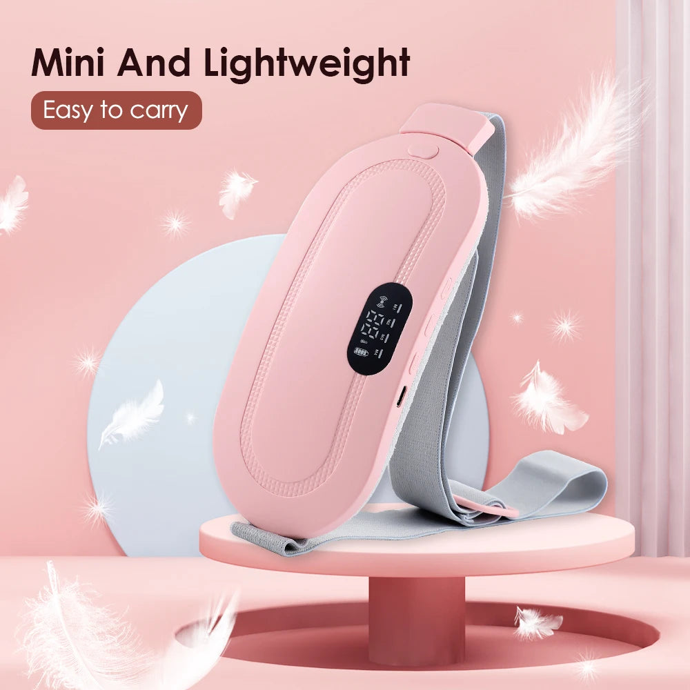 Electric Abdominal Massage Uterine Warm Belt Warm Uterus Hot Compress Vibration Massage Belt Abdomen Waist Warming USB Charging